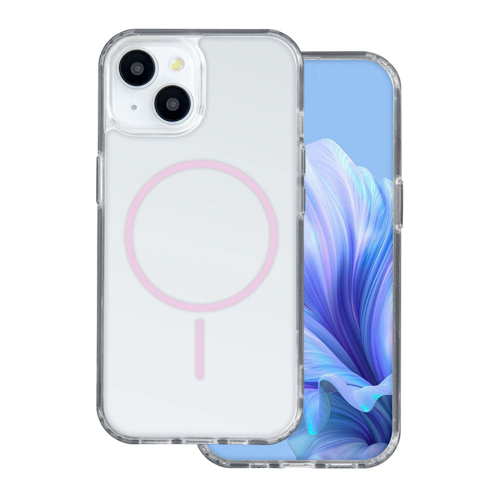 iPhone 17 TFO Anti-Shock Thin Bagside Cover - MagSafe Kompatibel - Gennemsigtig / Lyserød