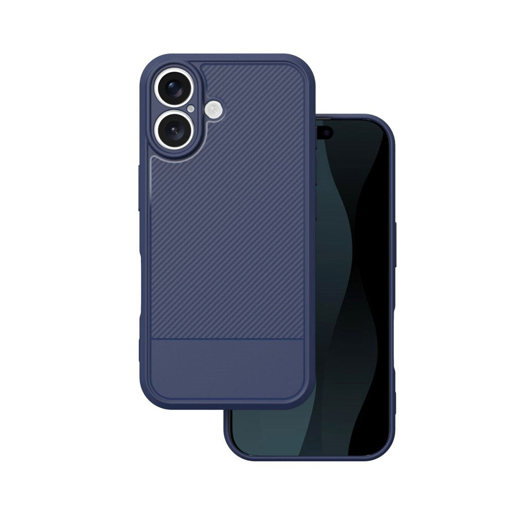 iPhone 17 TFO Simple Carbon Bagside Cover - Blå