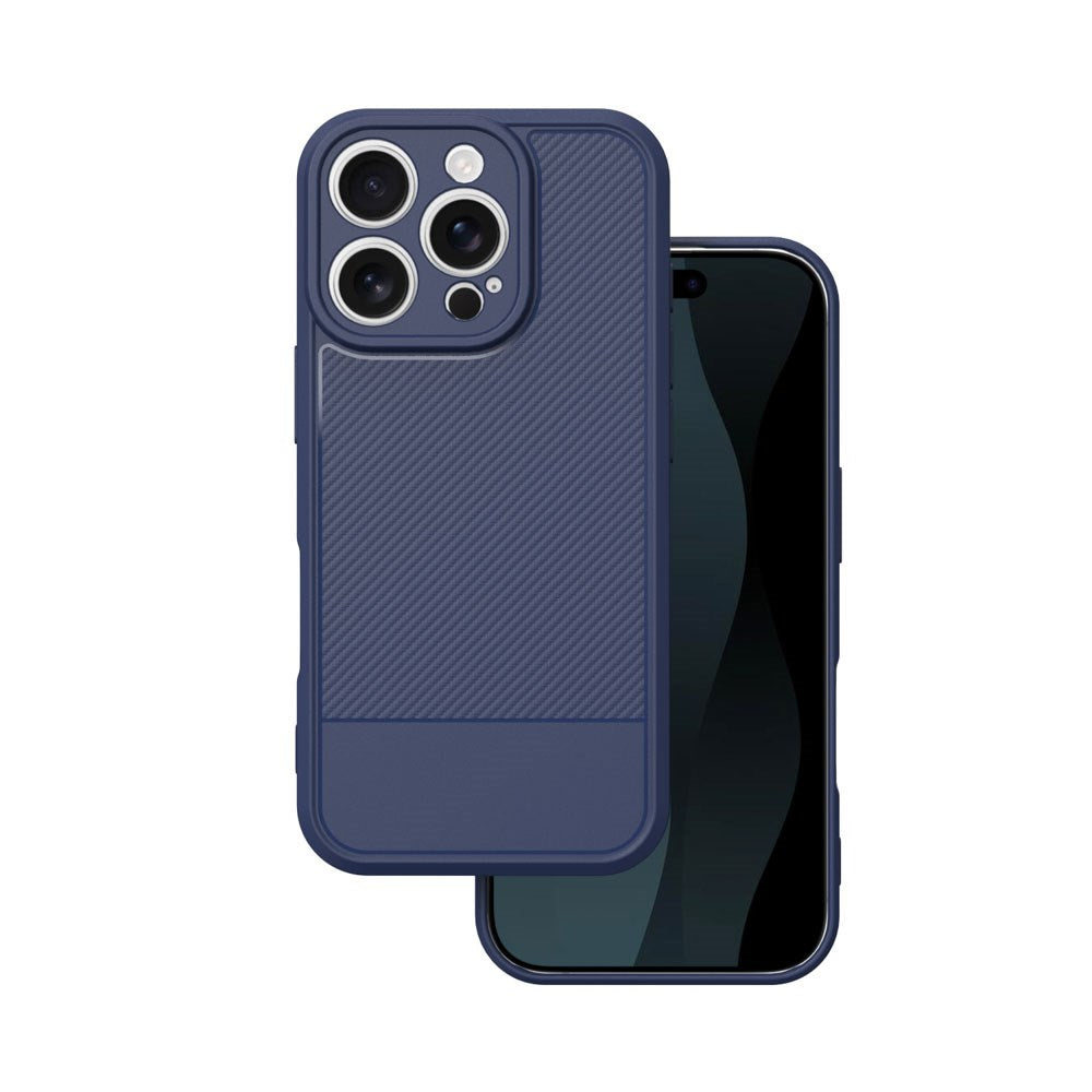 iPhone 17 Pro TFO Simple Carbon Bagside Cover - Blå
