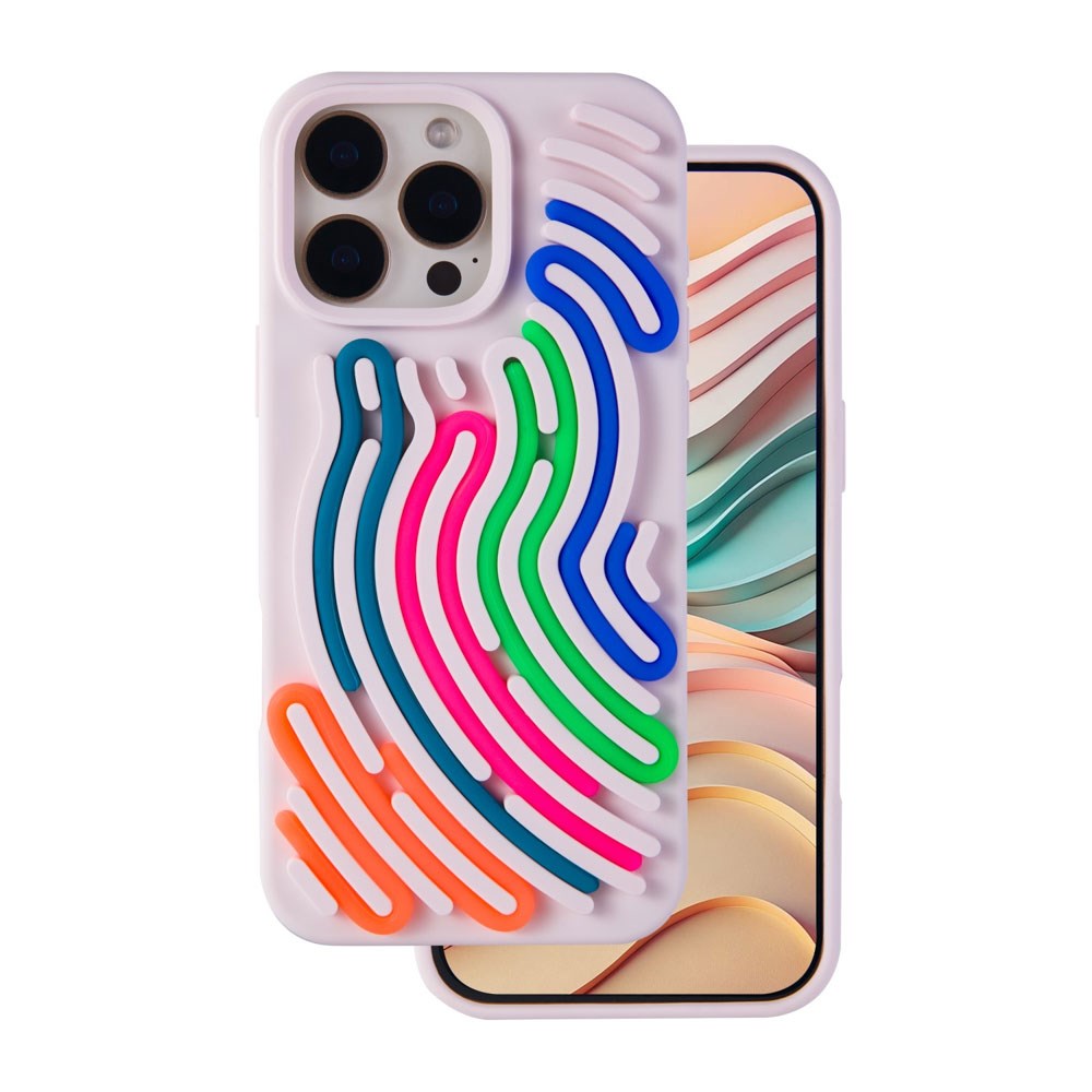 iPhone 16 Pro Max TFO DIY Snake Silikone Bagside Cover - Lyserød