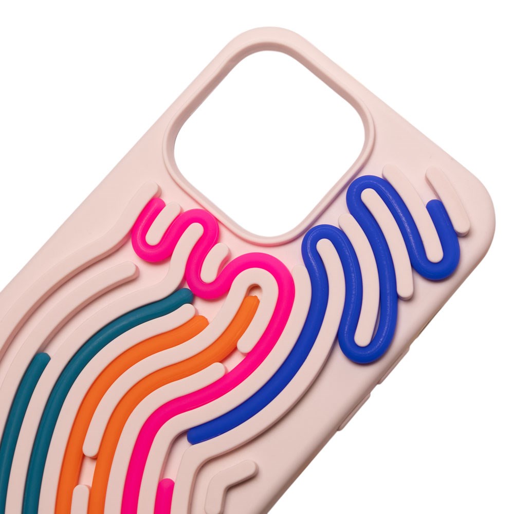 iPhone 16 Pro Max TFO DIY Snake Silikone Bagside Cover - Lyserød