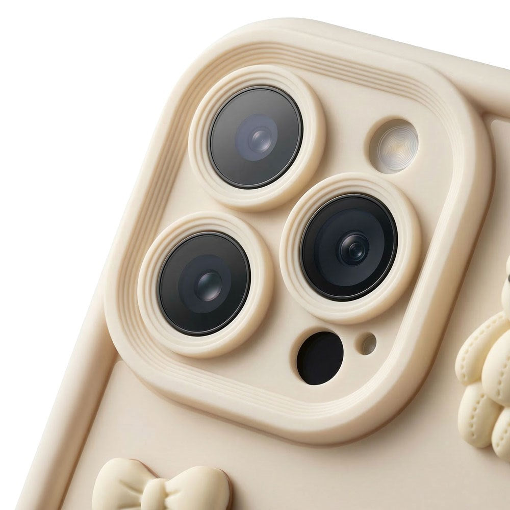 iPhone 17 Pro TFO Ultra Trendy 3D Bagside Cover - Beige Bear