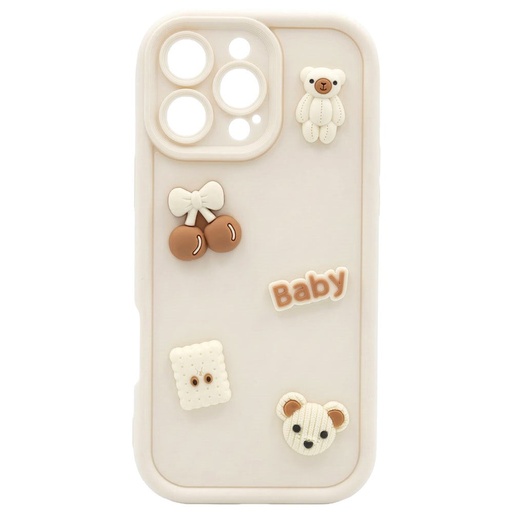 iPhone 17e / 16e TFO Ultra Trendy 3D Bagside Cover - Beige Bear