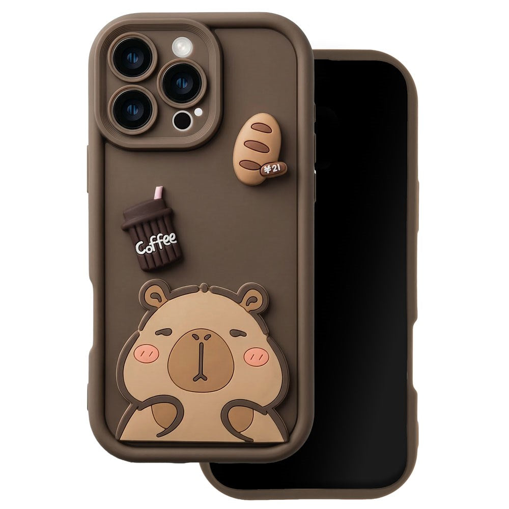 iPhone 17 Pro TFO Ultra Trendy 3D Bagside Cover - Brown Capybara