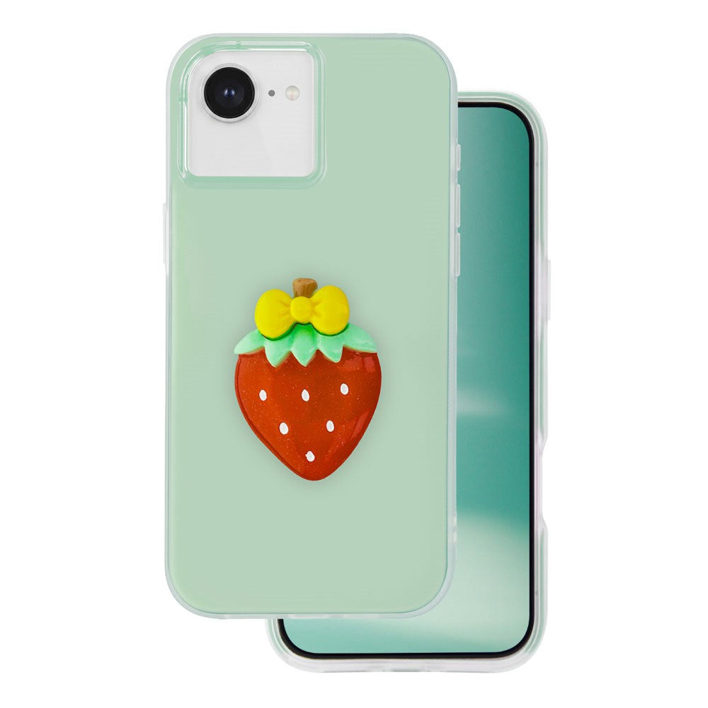 iPhone 17e / 16e TFO 3D Frugt Case - Jordbær