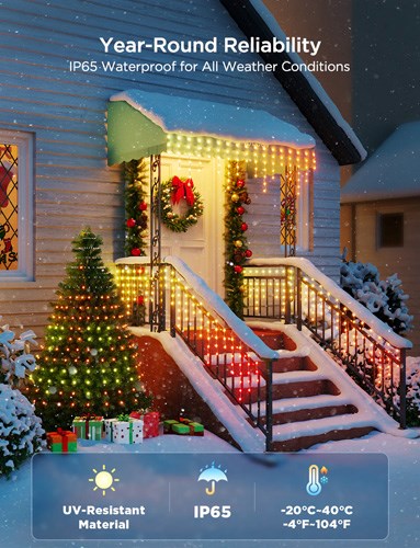 Govee LED RGB utendørs strenglys - 10M - Hvit