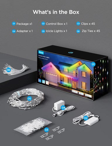 Govee LED RGB utendørs strenglys - 10M - Hvit