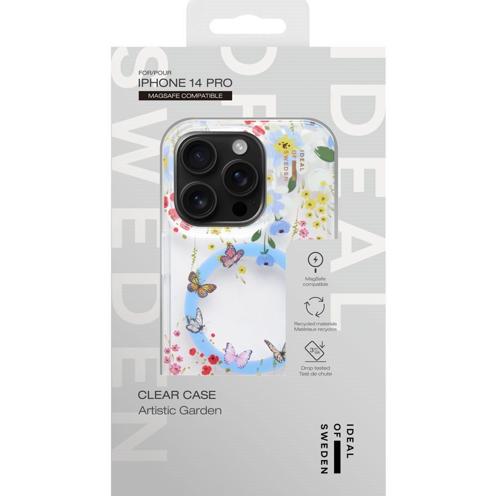 iPhone 14 Pro iDeal Of Sweden Clear Case - MagSafe-kompatibel - Artistic Garden
