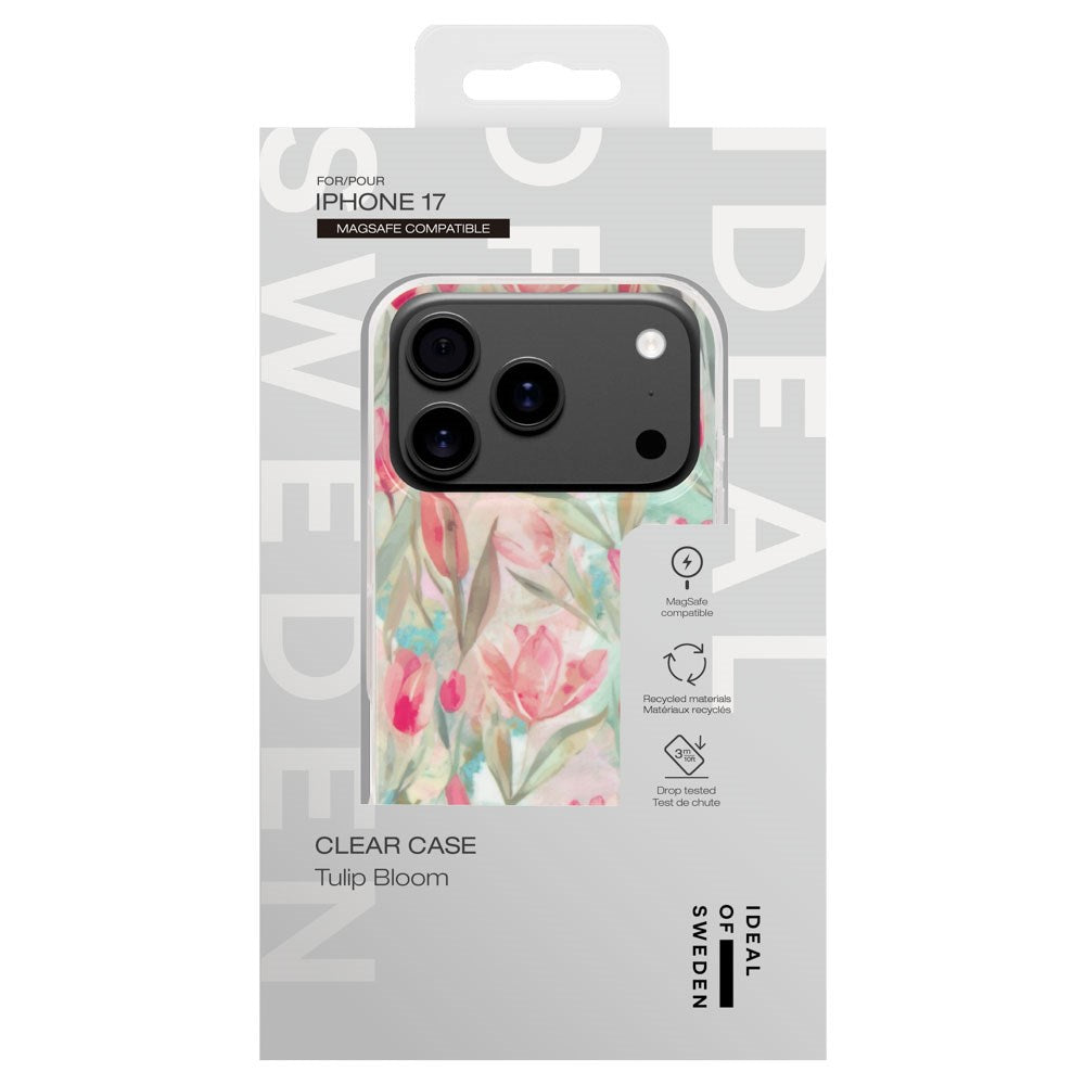 iPhone 17 iDeal Of Sweden Clear Cover - MagSafe Kompatibel - Tulip Bloom