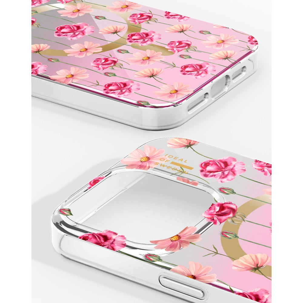 iPhone 17e / 16e / 15 / 14 / 13 iDeal Of Sweden Mirror Cover - MagSafe Kompatibel - Rose Blush Floral