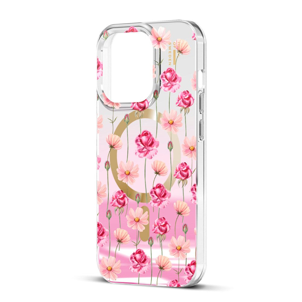 iPhone 15 Pro iDeal Of Sweden Mirror Cover - MagSafe Kompatibel - Rose Blush Floral