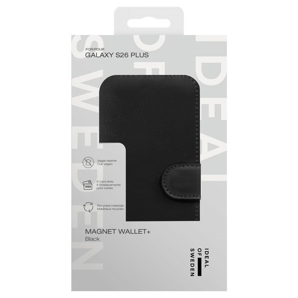 Samsung Galaxy S26+ (Plus) iDeal Of Sweden 2-i-1 Magnet Wallet+ Flip Cover - Sort