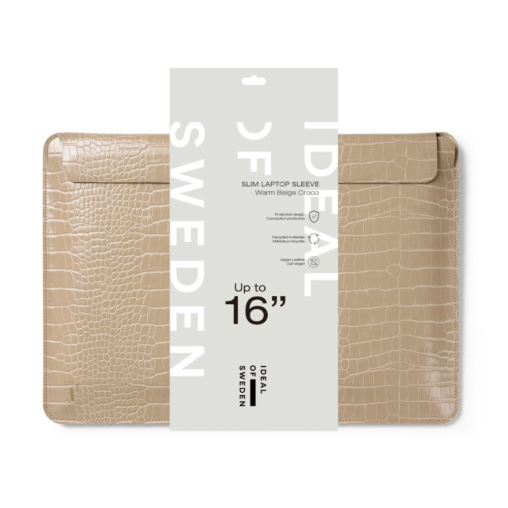 iDeal of Sweden 16" Laptop Sleeve - Warm Beige Croco