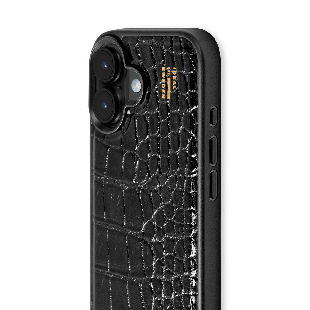 iPhone 16 iDeal Of Sweden Vegan Lærveske - MagSafe-kompatibel - Svart Croco