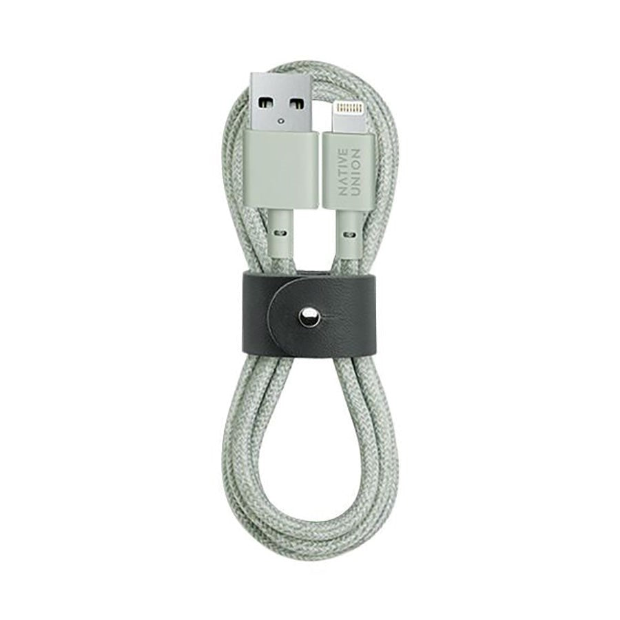 Native Union beltekabel USB-A til Lightning m. Skinnspenne 1,2 meter - Sage