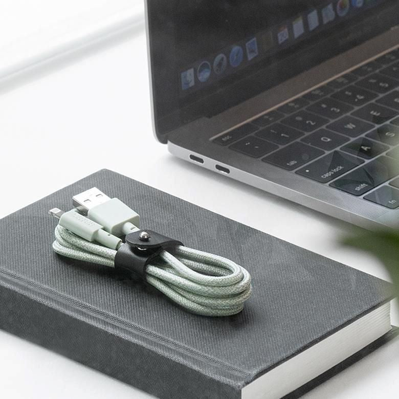 Native Union beltekabel USB-A til Lightning m. Skinnspenne 1,2 meter - Sage
