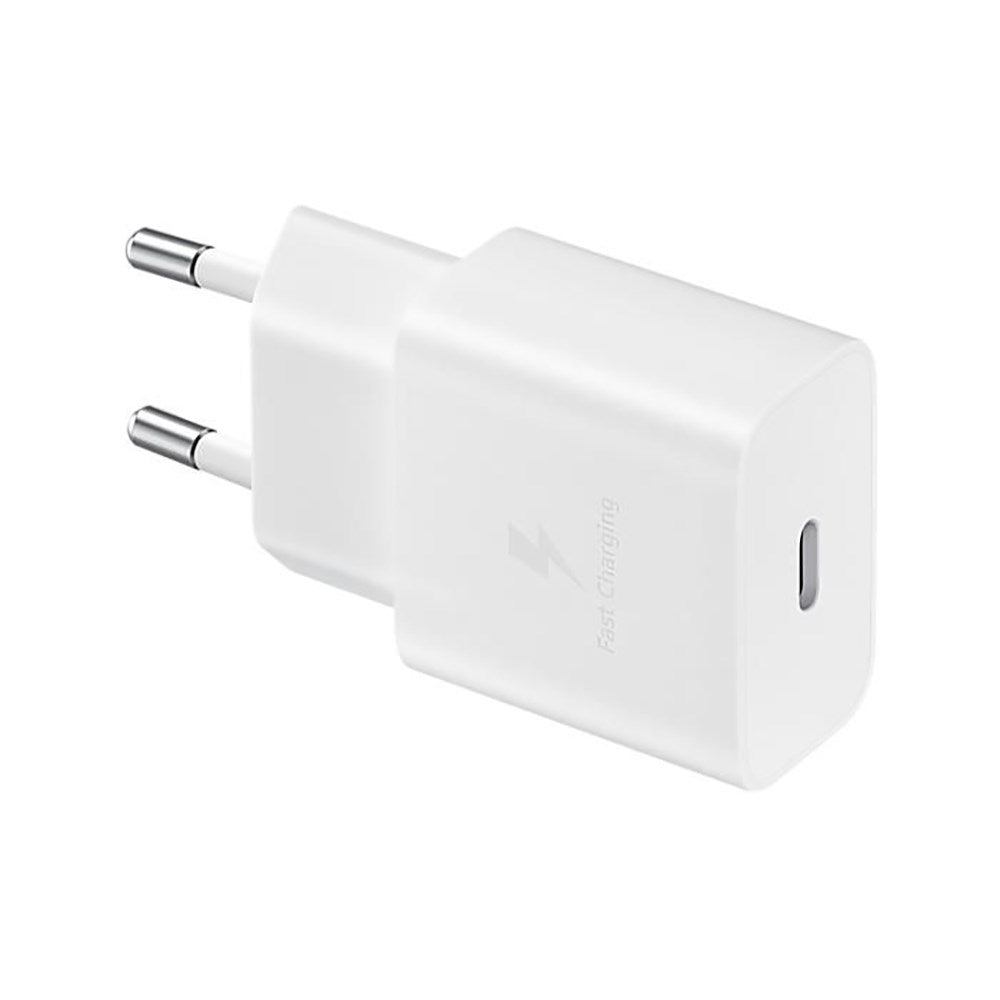 Original Samsung Fast Charger 15W Vegglader m. USB-C til USB-C-kabel - Hvit