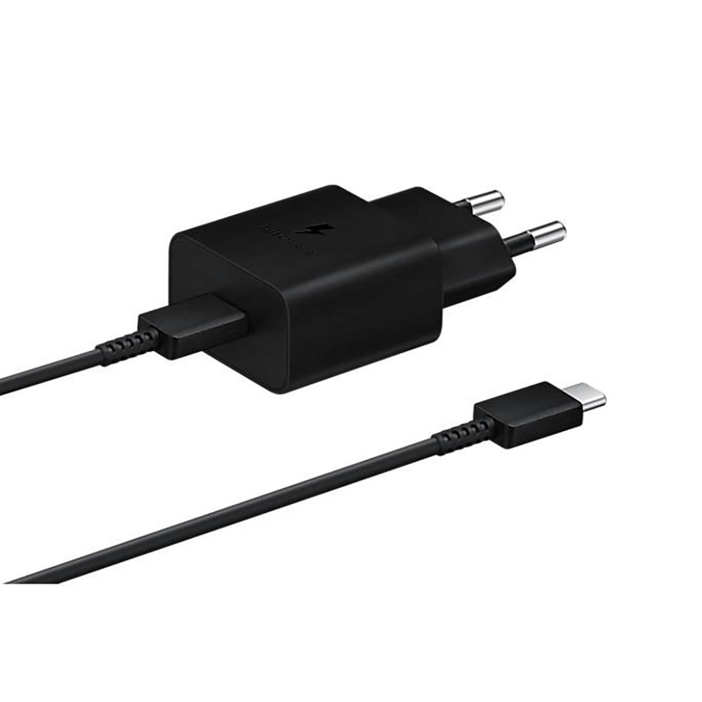 Original Samsung Fast Charger 15W Vegglader m. USB-C til USB-C-kabel - Svart