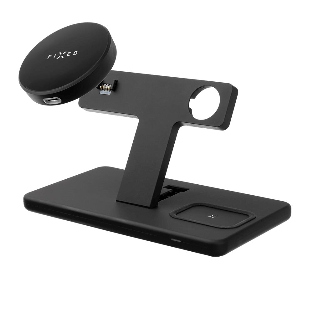 Fast MagPowerstation 3-i-1 30W trådløs lader - MagSafe-kompatibel - Svart