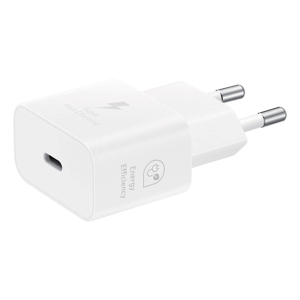 Original Samsung Super Fast Charge 25W GaN USB-C strømadapter - Hvit
