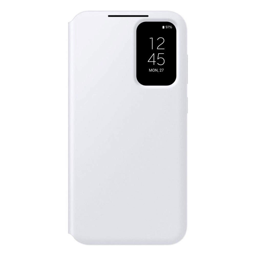 Original Samsung Galaxy S23 FE Smart Clear View Cover - Hvid (EF-ZS711CWEGWW)