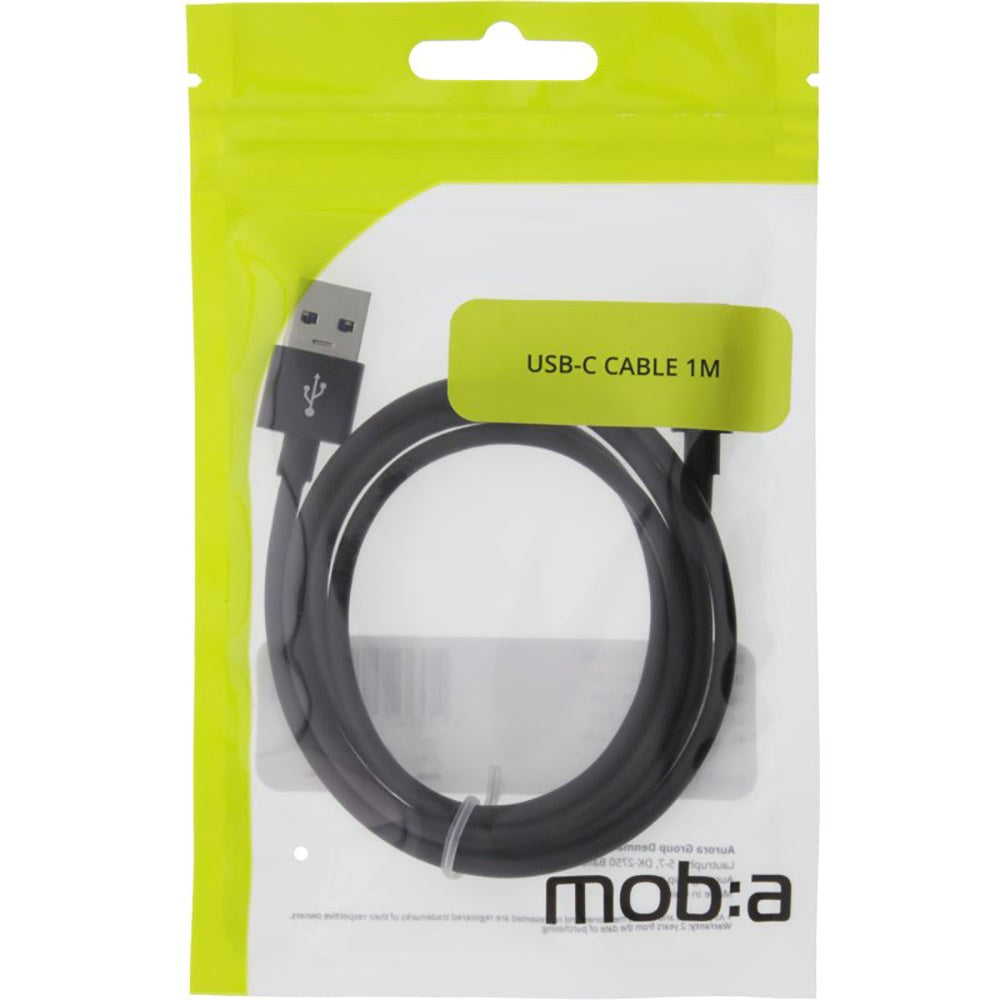 mob:a USB2.0 - USB-C Kabel 1 meter (2.4A/12W) - Sort