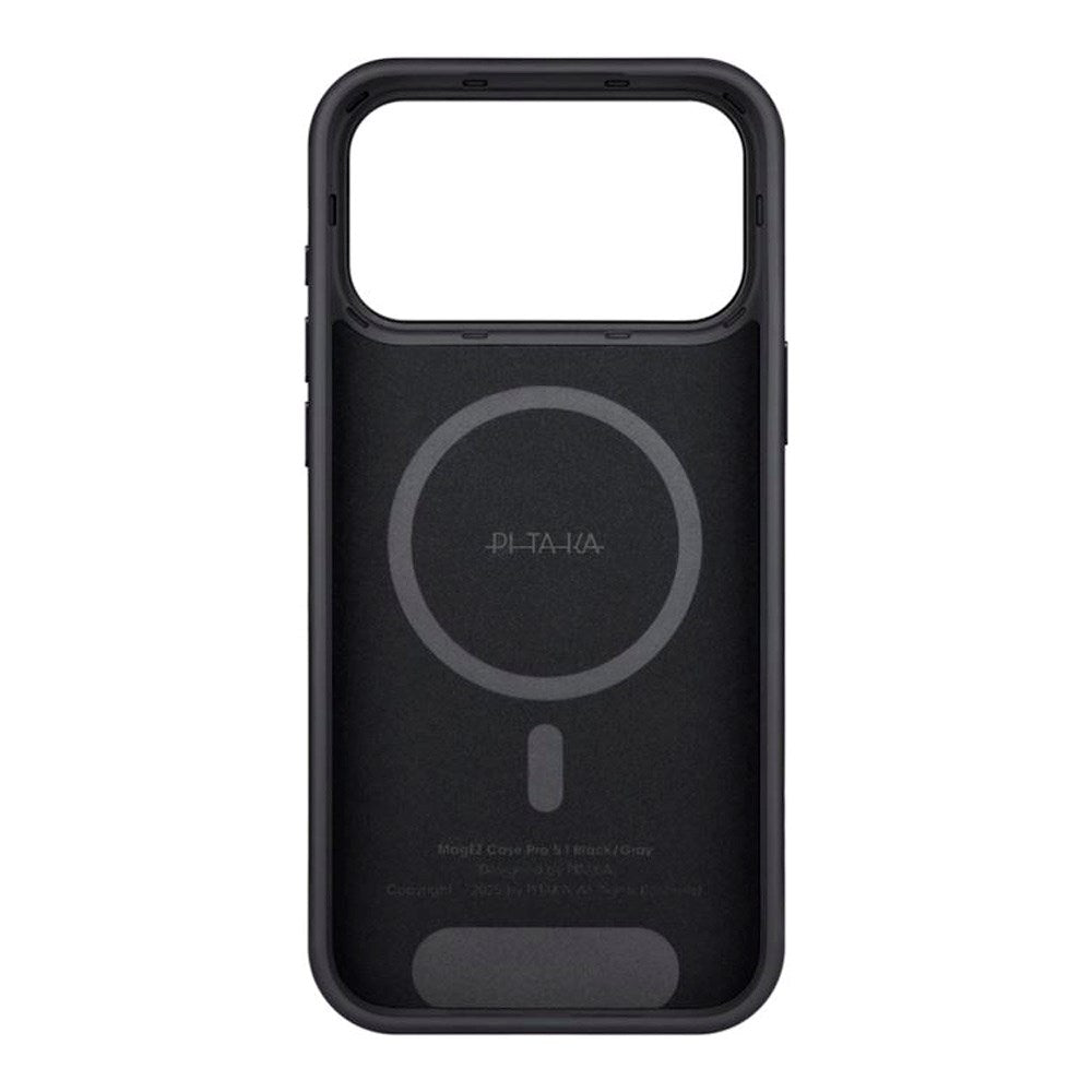 PITAKA iPhone 17 Pro Aramid UltraGuard Bagside Cover - MagSafe Kompatibel - Black / Grey