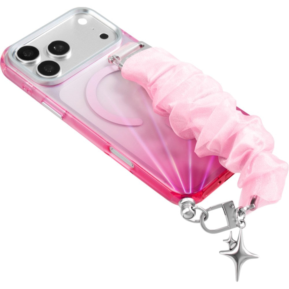 LAUT iPhone 18 Pro Max / 17 Pro Max NOVA GLOW Cover m. Strop og Stjerne Charm - MagSafe Kompatibel - Lyserød