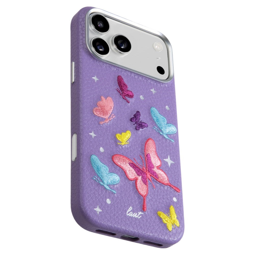 LAUT iPhone 18 Pro / 17 Pro TWINE EDGE Mobil Cover med Strop - MagSafe Kompatibel - Lilac Butterfly