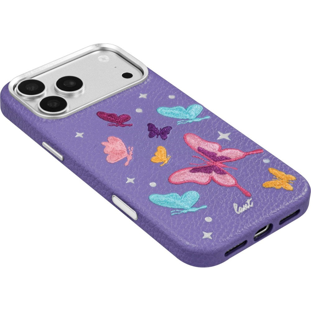 LAUT iPhone 18 Pro / 17 Pro TWINE EDGE Mobil Cover med Strop - MagSafe Kompatibel - Lilac Butterfly