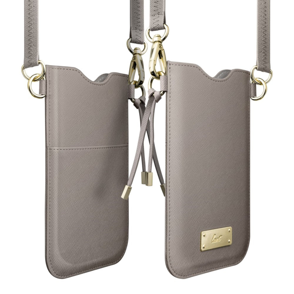 LAUT Vegansk Læder Crossbody Mobil Taske PRESTIGE - Grå (Maks. Mobil: 6,5")
