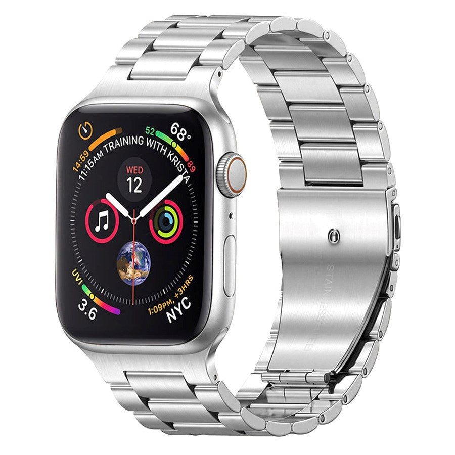 Lippa Apple Watch (42/44/SE/45/46/49 mm) stropp i rustfritt stål - sølv