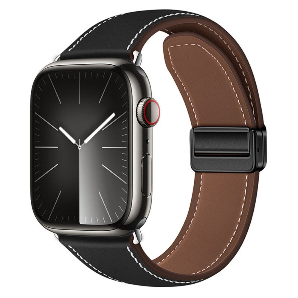 Lippa Apple Watch (38/40/41/42 mm) Magnetisk Kunstlæder Urrem - Sort