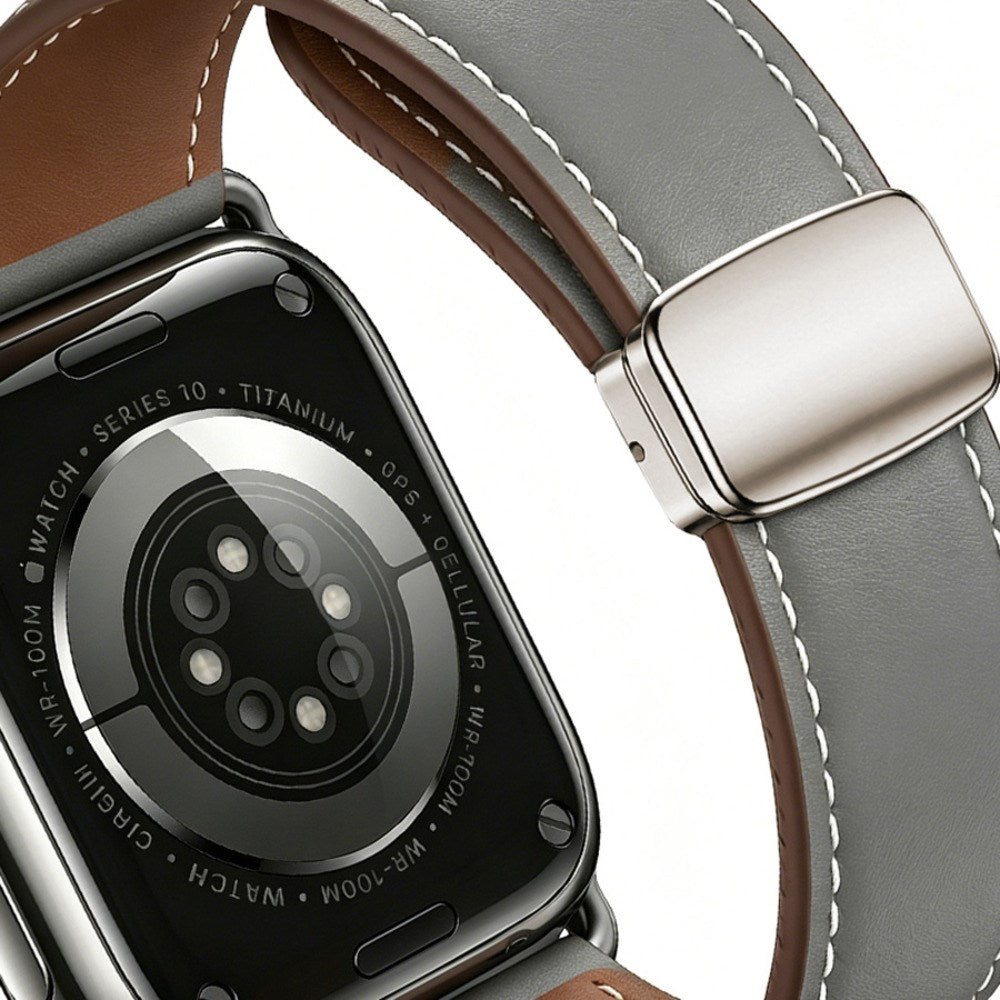 Lippa Apple Watch (38/40/41/42 mm) Magnetisk Kunstlæder Urrem - Grå