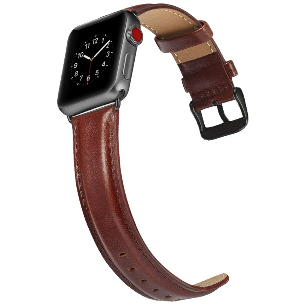 Lippa Apple Watch (38/40/41/42 mm) Kunstlæder Urrem - Mørkebrun