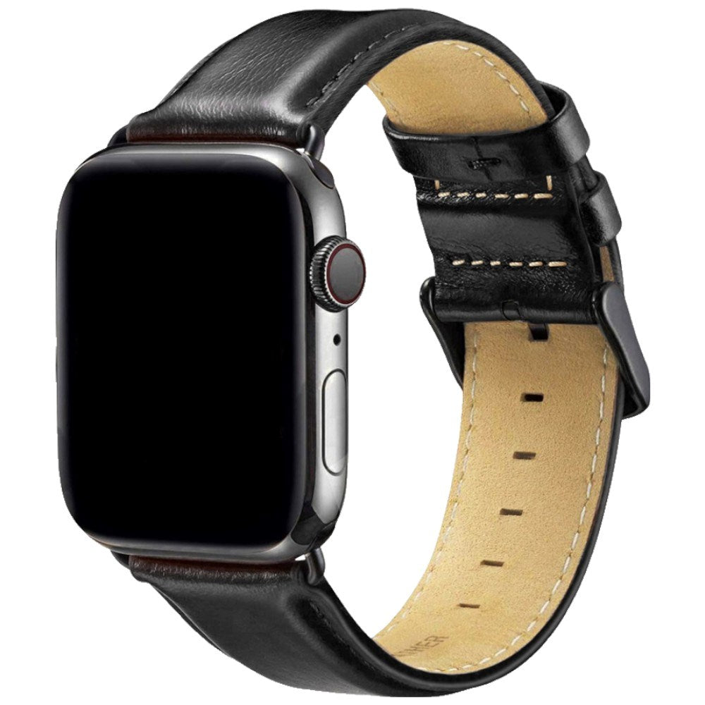 Lippa Apple Watch (42/44/45/46/49 mm) Kunstlæder Urrem - Sort