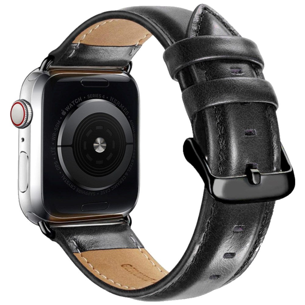 Lippa Apple Watch (42/44/45/46/49 mm) Kunstlæder Urrem - Sort