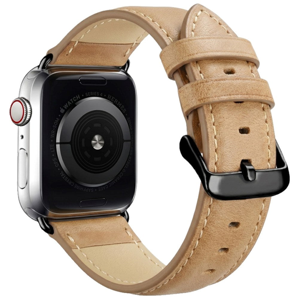 Lippa Apple Watch (42/44/45/46/49 mm) Kunstlæder Urrem - Lysebrun