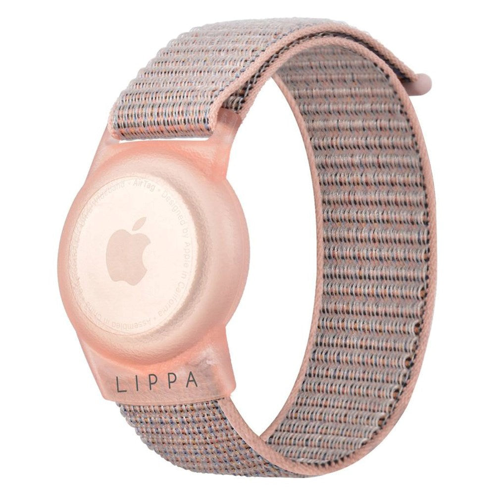 Lippa Nylon armbånd for AirTag - Rosa