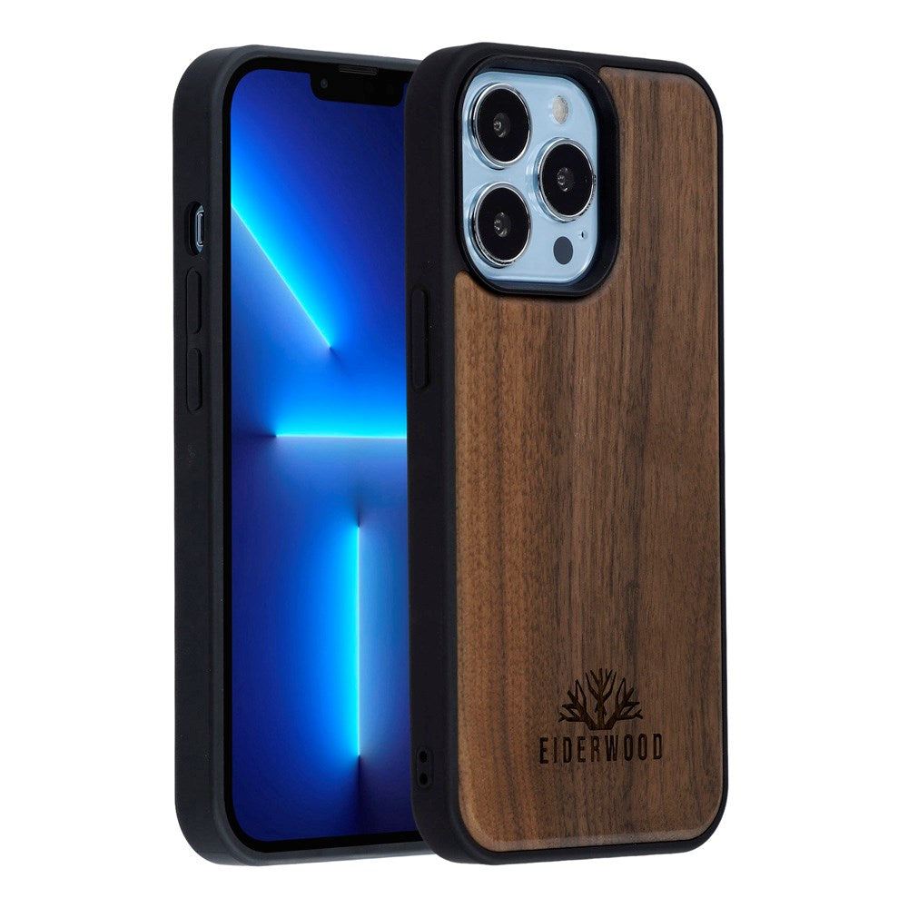 iPhone 13 Pro - EIDERWOOD Magnetisk Træcover - MagSafe Kompatibel - Valnøddetræ