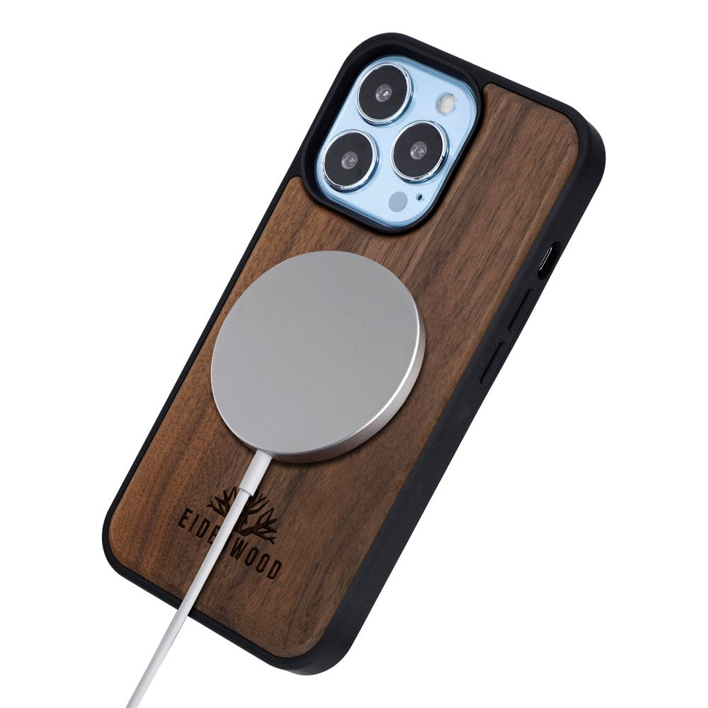 iPhone 13 Pro - EIDERWOOD Magnetisk Træcover - MagSafe Kompatibel - Valnøddetræ