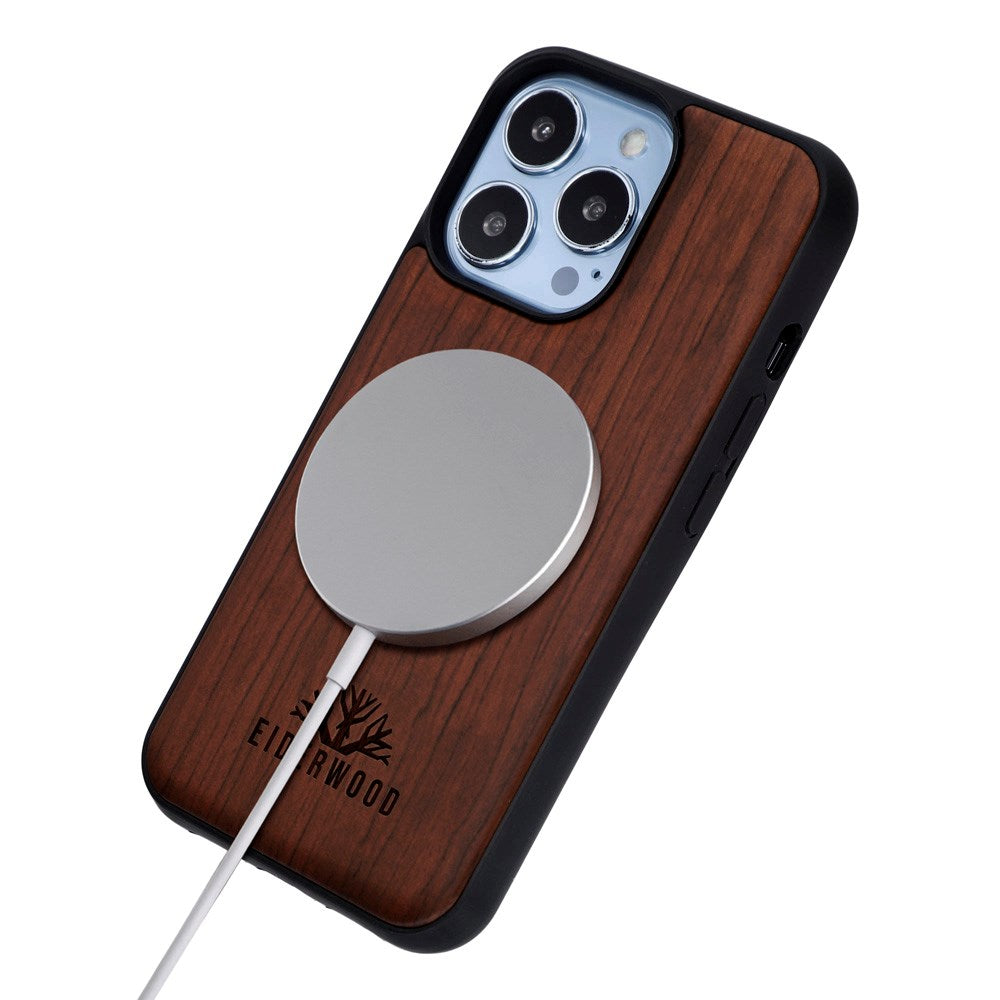 iPhone 13 Pro - EIDERWOOD Magnetisk Træcover - MagSafe Kompatibel - Rosentræ