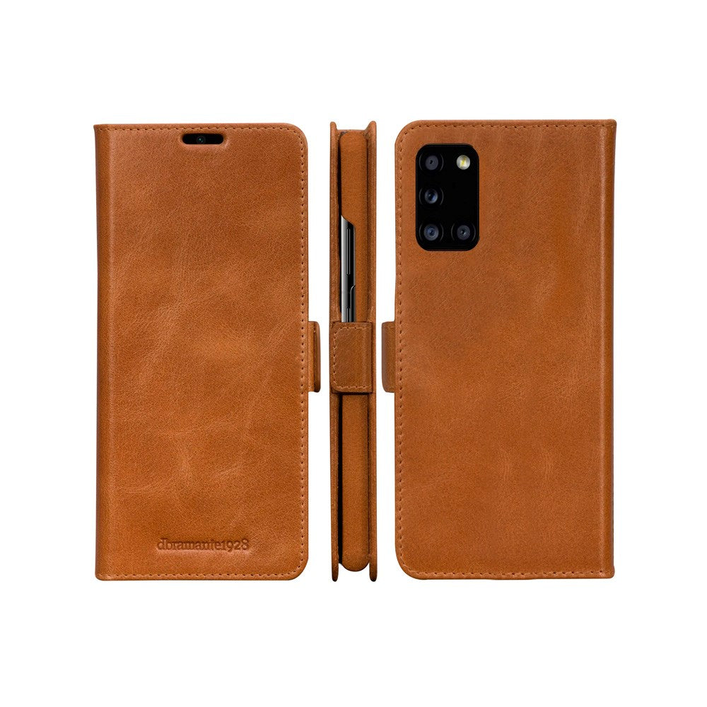 Samsung Galaxy A52s (5G) / A52 (4G / 5G) - dbramante1928 Lynge 2-i-1 Ægte Læder Flip Cover - Tan