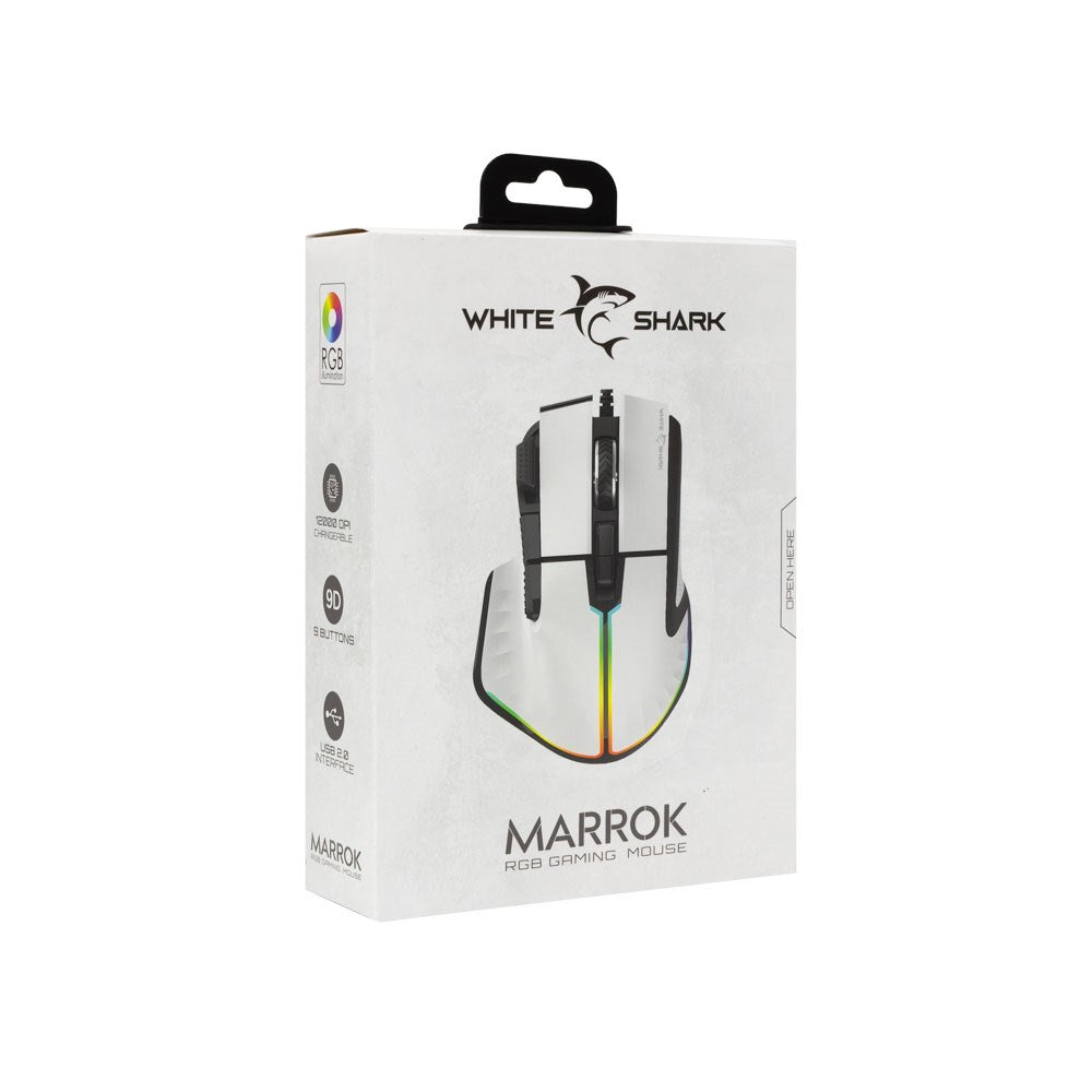 White Shark MARROK 9D / 12000 DPI Gaming Mus - Hvid