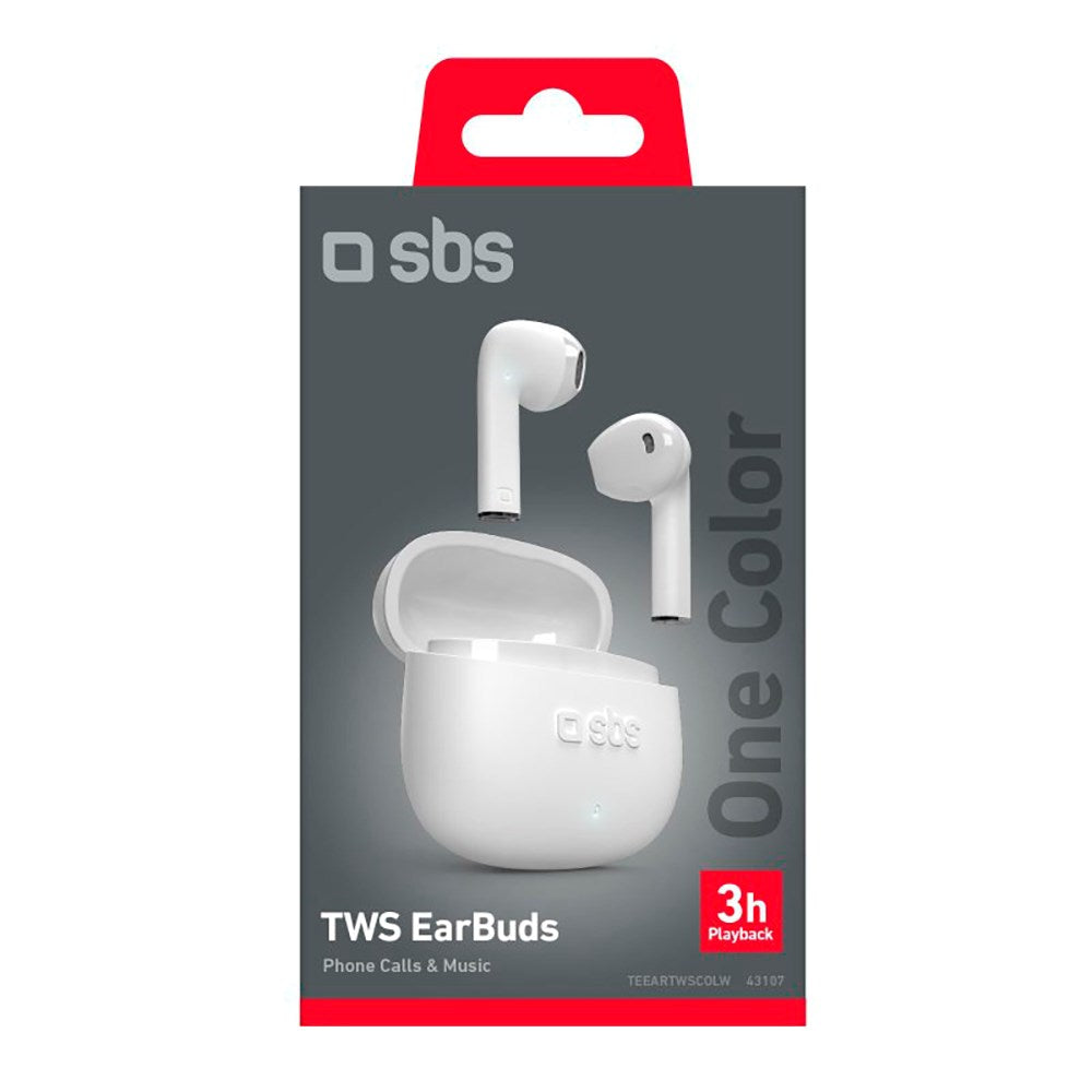 SBS One Color TWS Bluetooth In-Ear Høretelefoner - Hvid