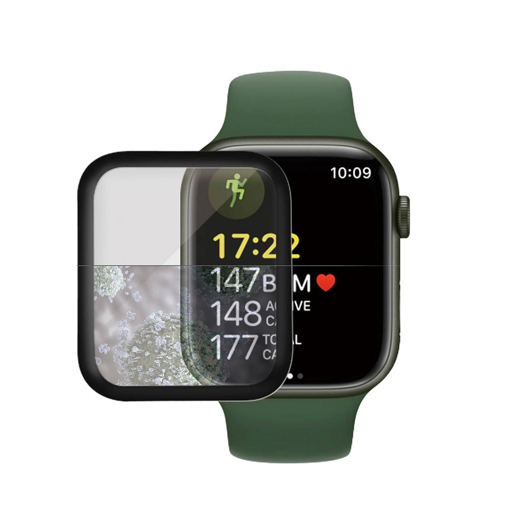 PanzerGlass Apple Watch 9/8/7 (41 mm) skjermbeskytter i herdet glass - svart kant