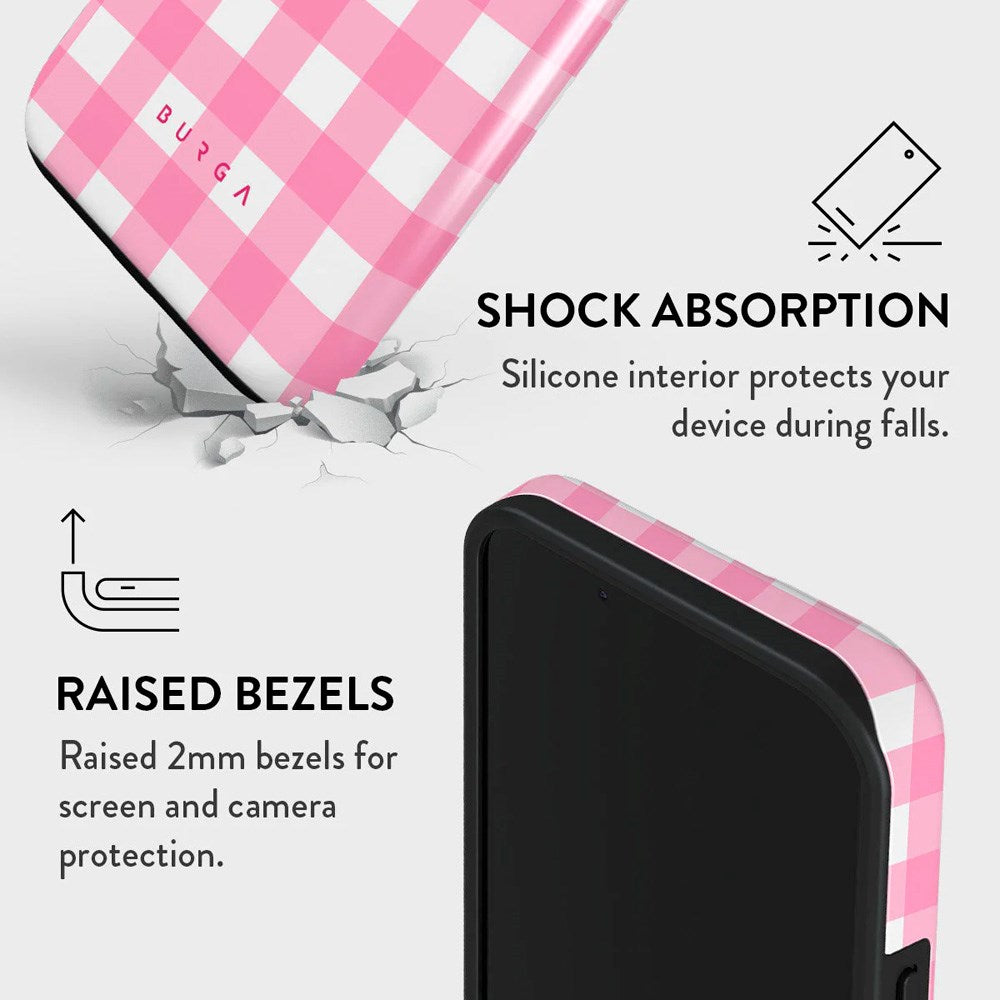 Burga iPhone 15 Tough Fashion Cover - Think Pink