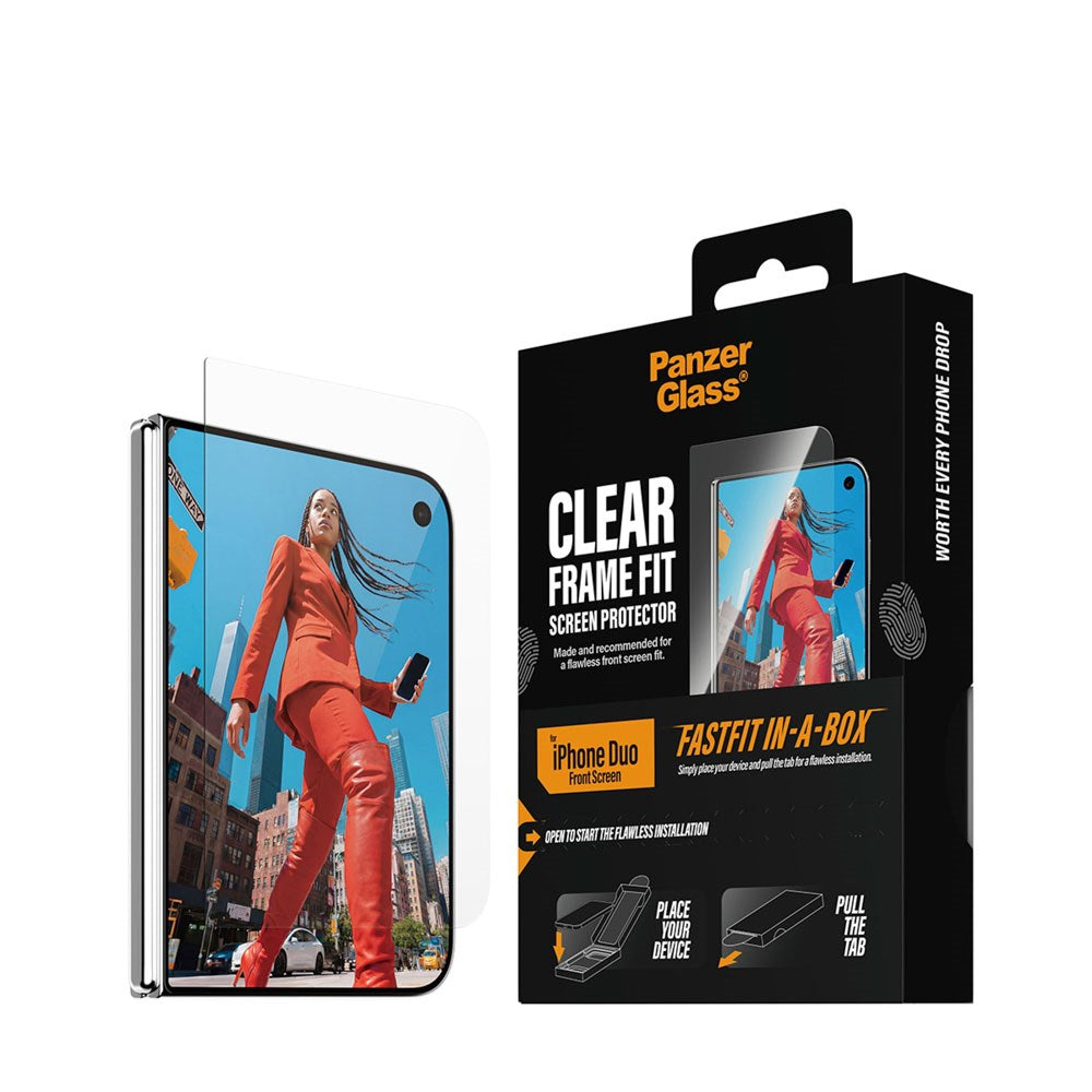 iPhone Duo PanzerGlass Hærdet Beskyttelsesglas inkl. FastFit In-A-Box - Ultra Wide Fit - Gennemsigtig