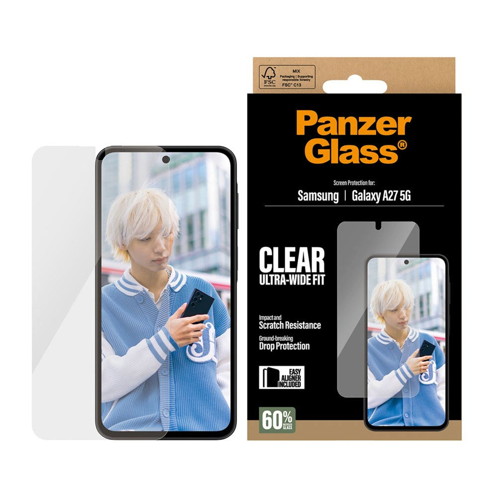 Samsung Galaxy A27 PanzerGlass Hærdet Beskyttelsesglas - Ultra Wide Fit m. EasyAligner - Gennemsigtig
