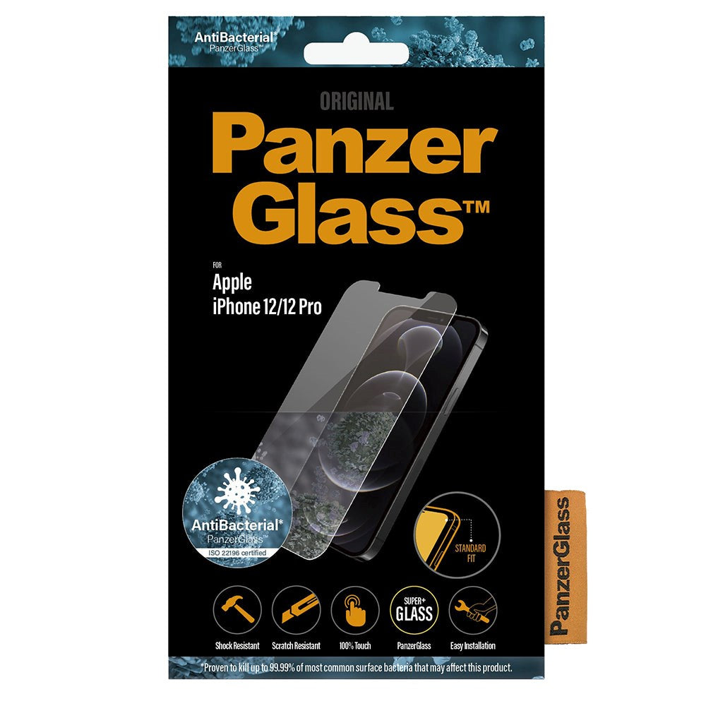 iPhone 12/12 Pro PanzerGlass AntiBacterial Standard Fit Skjermbeskytter - Gjennomsiktig